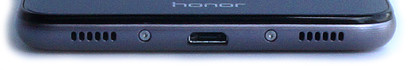 Lower edge: Speaker, micro-USB port