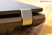 The small metal hinges make opening the notebook easy, while still holding the display firmly.