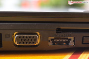 ... using the popular VGA standard (right: eSATA / USB 2.0 combo port).