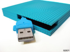 Rubber case with integrated USB cable