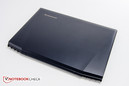 The Lenovo Y40: carbon fiber look up top...