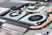 The dual fan system gets noisy.