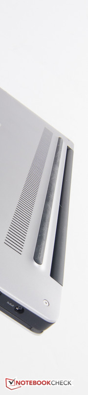 The air intake - the hot air exits between the base unit and the display panel.