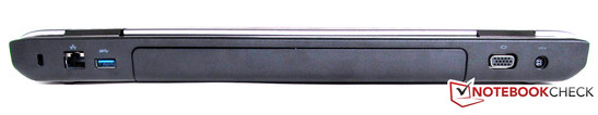 Back side: RJ45 (LAN), USB 3.0, VGA, Power outlet
