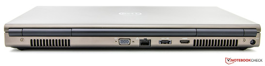 Rückseite: VGA, RJ-45, USB 2.0, eSATA, HDMI, Strom