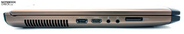 Left: eSATA/USB 2.0, HDMI, audio, cardreader