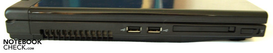 Left: Air vent, 2x USB 2.0, ExpressCard/54, WiFi switch