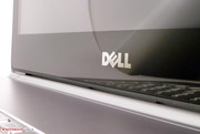 Dark display frame with a Dell logo