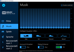 Dolby Sound menu