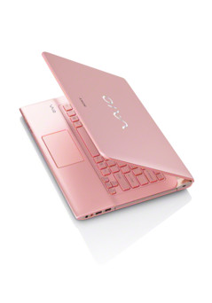 Press release image. Vaio E14P Pink model patially open.