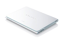 Press release image. Vaio E14P White model closed top view.