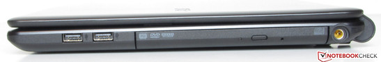 right-hand side: 2x USB 2.0, DVD burner, network plug