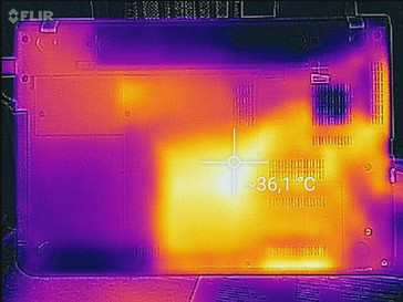 Temperature development underside (load)