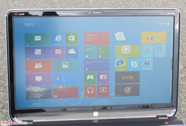 The Envy dv6 outdoors.
