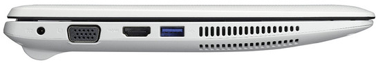 Left: AC-in, VGA, HDMI, USB 3.0 (picture: Asus).