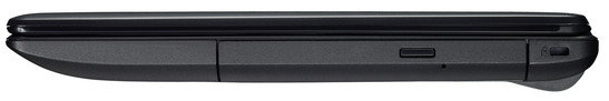 Right: DVD burner, Kensington lock slot (image: Asus)