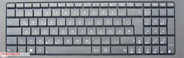 The F75A comes equipped with a conventional keyboard.