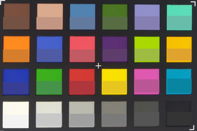 Screenshot of ColorChecker colors. Original colors are displayed in the lower half of each patch.