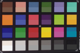 Screenshot of ColorChecker colors. Original colors are displayed in the lower half of each patch.