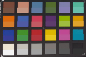 Screenshot of ColorChecker colors. Reference colors are displayed in the lower half of each patch.