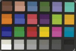 Screenshot of ColorChecker colors. Reference colors are displayed in the lower half of each patch.