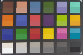 Screenshot of ColorChecker colors. Original colors are displayed in the lower half of each patch.