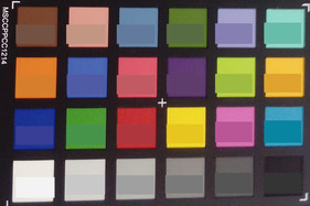 Screenshot of ColorChecker colors. Original colors are displayed in the lower half of each patch.