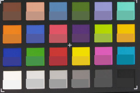 Screenshot of ColorChecker colors. Original colors are displayed in the lower half of each patch.