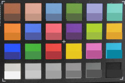 Picture of ColorChecker colors. Original colors are displayed in the lower half of each patch.