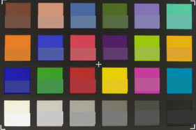 Screenshot of ColorChecker colors. Original colors are displayed in the lower half of each patch.