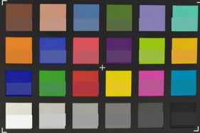 Screenshot of ColorChecker colors. Original colors are displayed in the lower half of each patch.