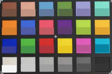 Screenshot of ColorChecker colors. The original color is displayed in the lower half of every patch.