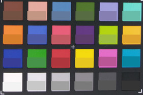 Screenshot of ColorChecker colors. Original colors are displayed in the lower half of each patch.