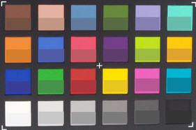 Screenshot of ColorChecker colors. Original colors are displayed in the lower half of each patch.