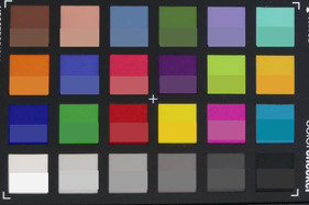 Screenshot of ColorChecker colors. Original colors are displayed in the lower half of each patch.