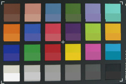 Screenshot of ColorChecker colors. Original colors are displayed in the lower half of every patch.