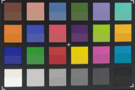 Screenshot of ColorChecker colors. Original colors are displayed in the lower half of each patch.