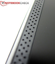 One of the stereo speakers up close.