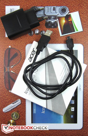 ...a micro USB cable, a modular power supply and a quick-start guide.