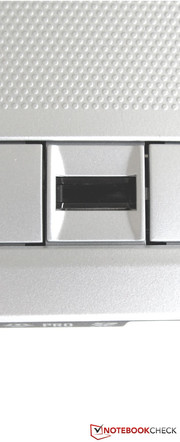A finger print sensor between the two touchpad buttons.