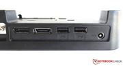 Connectors on the docking station: 2x USB, 1x eSATA, 1x Displayport