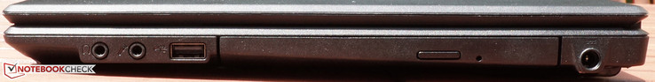 Right side: combined audio, USB 2.0, DVD multi-burner, power