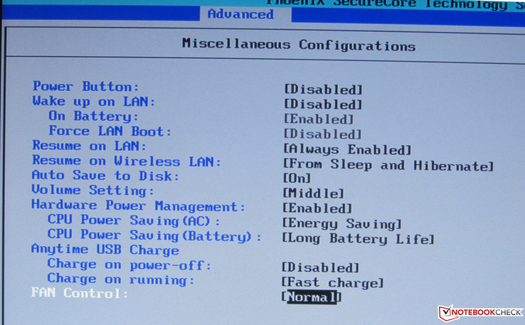 Fan and CPU control can be changed in the BIOS.