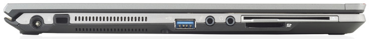 left side: power-in, Kensington lock slot, USB 3.0, mic-in, headphones-out, Smartcard reader, memory card reader (image: Fujitsu)