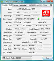 Sony Vaio VGN-CR31S/W: GPU-Z