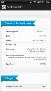 Geekbench 2 benchmark system information.