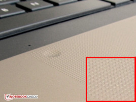 The nobbed surface of the touch pad