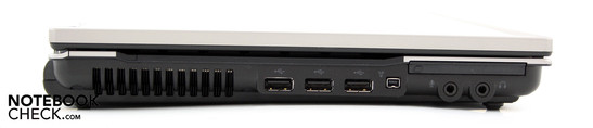 Left: 3 USBs, FireWire, audio, ExpressCard54