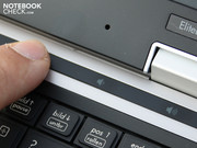 The touch-sensitive icons above the keyboard respond quickly (here adjusting the volume)