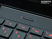 The tiny power button is the only key outside of the keyboard.